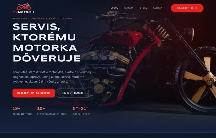 Náhľad webu MV Moto
